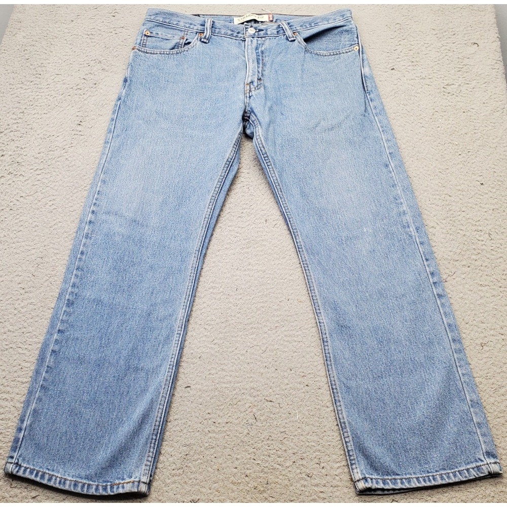 Levi's 505 Jeans Men 34x29 Blue Denim Medium Wash Grunge Streetwear Straight Fit